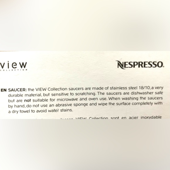 Nespresso Set of 2 View Collection Lungo Glass Cups & Saucers - NIB - Picture 5 of 5